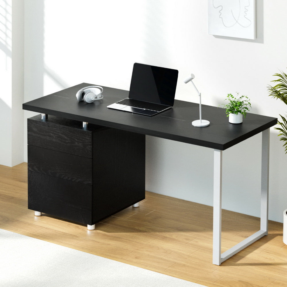 140cm Computer Desk Drawer - Black Main image