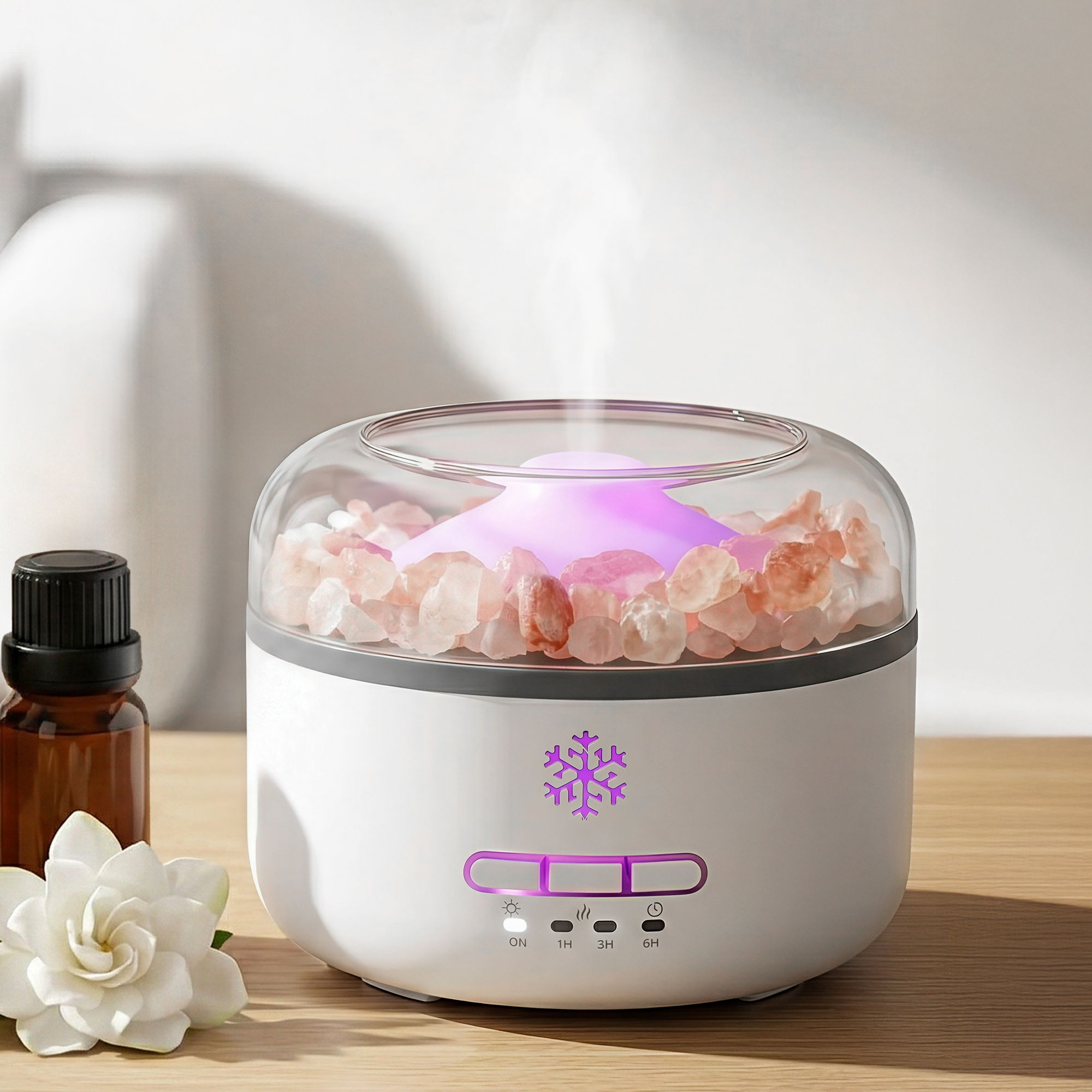 Devanti 150ml Salt Lamp Aroma Diffuser Ultrasonic Humidifier Purifier 7 LED Colors Main image