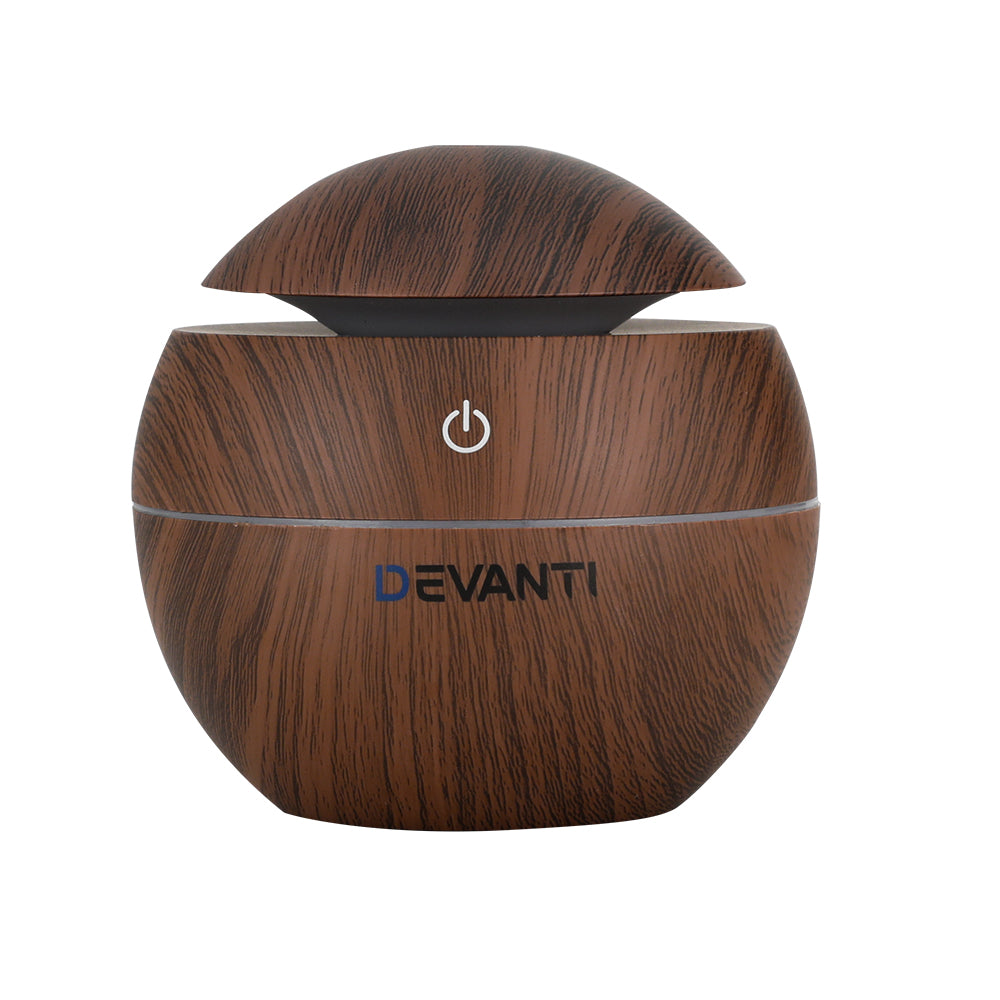 Devanti Aroma Diffuser Aromatherapy Dark Wood 130ml Main image
