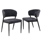 Artiss Dining Chairs Set of 2 Linen Fabric Soft Upholstered Chairs Charcoal