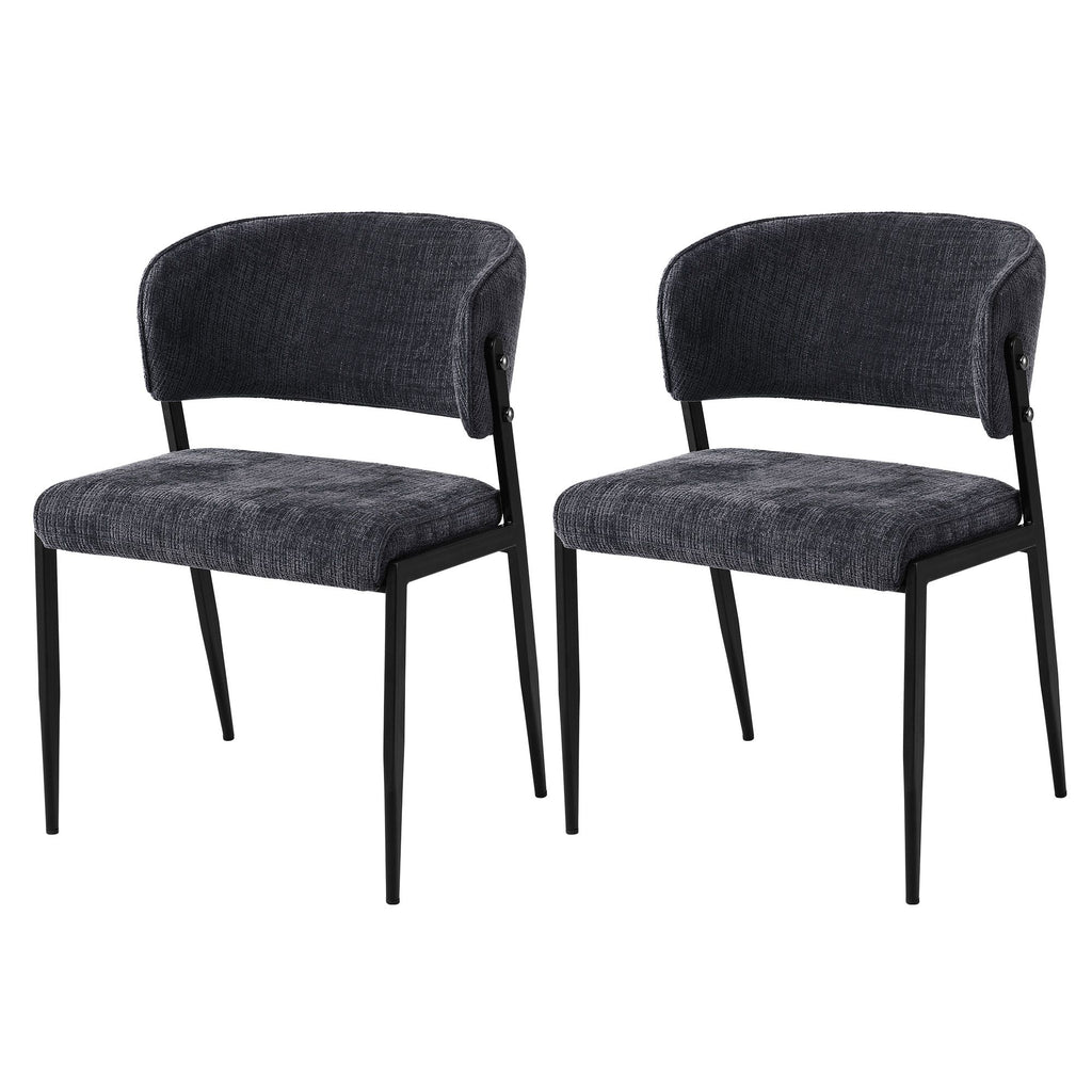 Artiss Dining Chairs Set of 2 Linen Fabric Soft Upholstered Chairs Charcoal