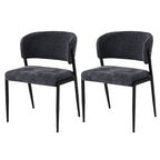 Artiss Dining Chairs Set of 2 Linen Fabric Soft Upholstered Chairs Charcoal