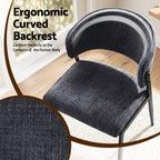 Artiss Dining Chairs Set of 2 Linen Fabric Soft Upholstered Chairs Charcoal