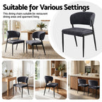 Artiss Dining Chairs Set of 2 Linen Fabric Soft Upholstered Chairs Charcoal