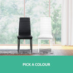 Artiss Dining Chairs Set of 4 Leather Channel Tufted Black