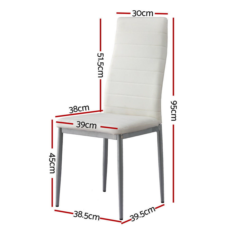 Lether Channel Tufted Dining Chairs (set of 4) - White Secondary image