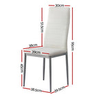 Artiss Dining Chairs Set of 4 Leather Channel Tufted White