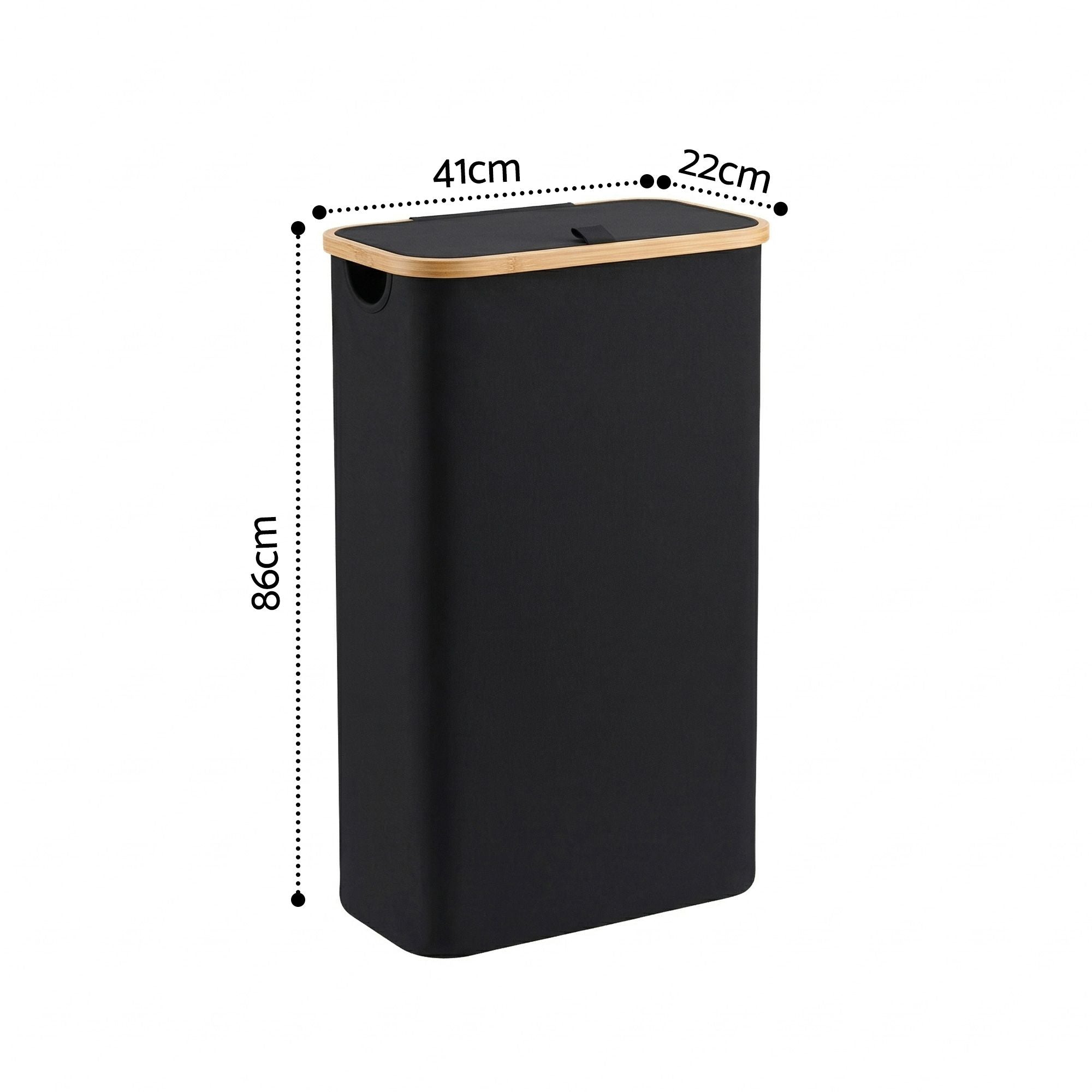 Laundry Basket with Removable Bag Foldable Black Secondary image