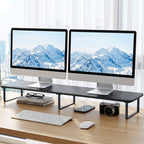 Artiss Dual Monitor Stand 100cm Riser Large Laptop Stand Desk Organiser Black