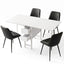 Artiss Dining Table and Chairs Set 5pcs Foldable Kitchen Furniture with 2 Drawers Black and White
