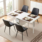 Artiss Dining Table and Chairs Set 5pcs Foldable Kitchen Furniture with 2 Drawers Black and White