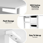 Artiss Dining Table and Chairs Set 5pcs Foldable Kitchen Furniture with 2 Drawers Black and White