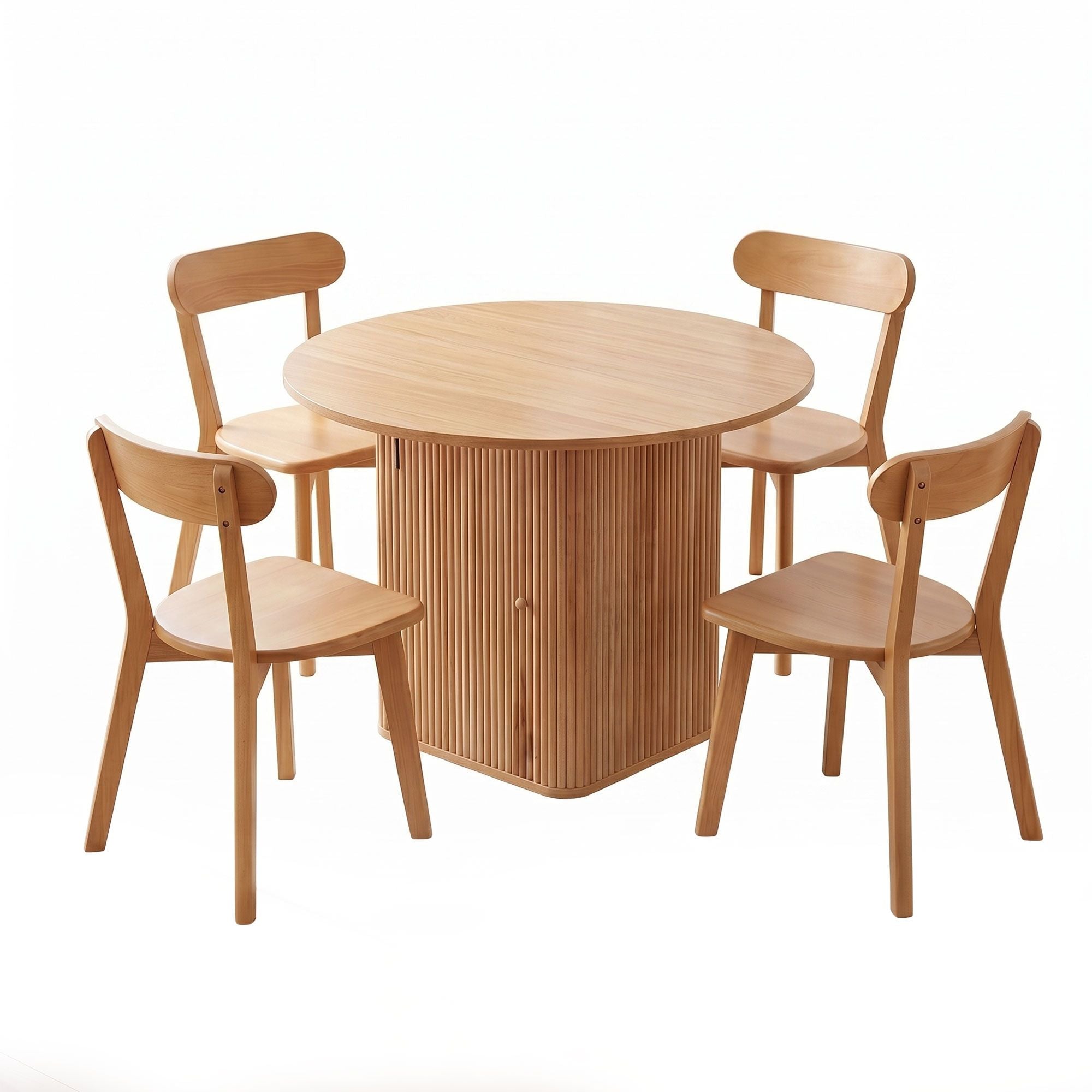 Dining Table and 4-chair Dining Set - Natural Timber Main image