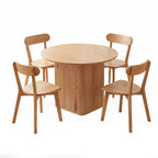 1 Artiss Dining Table and 4 Chairs Set Natural Timber