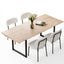 Artiss 200cm Extendable Dining Table Set with 4x Dining Chairs Sherpa White
