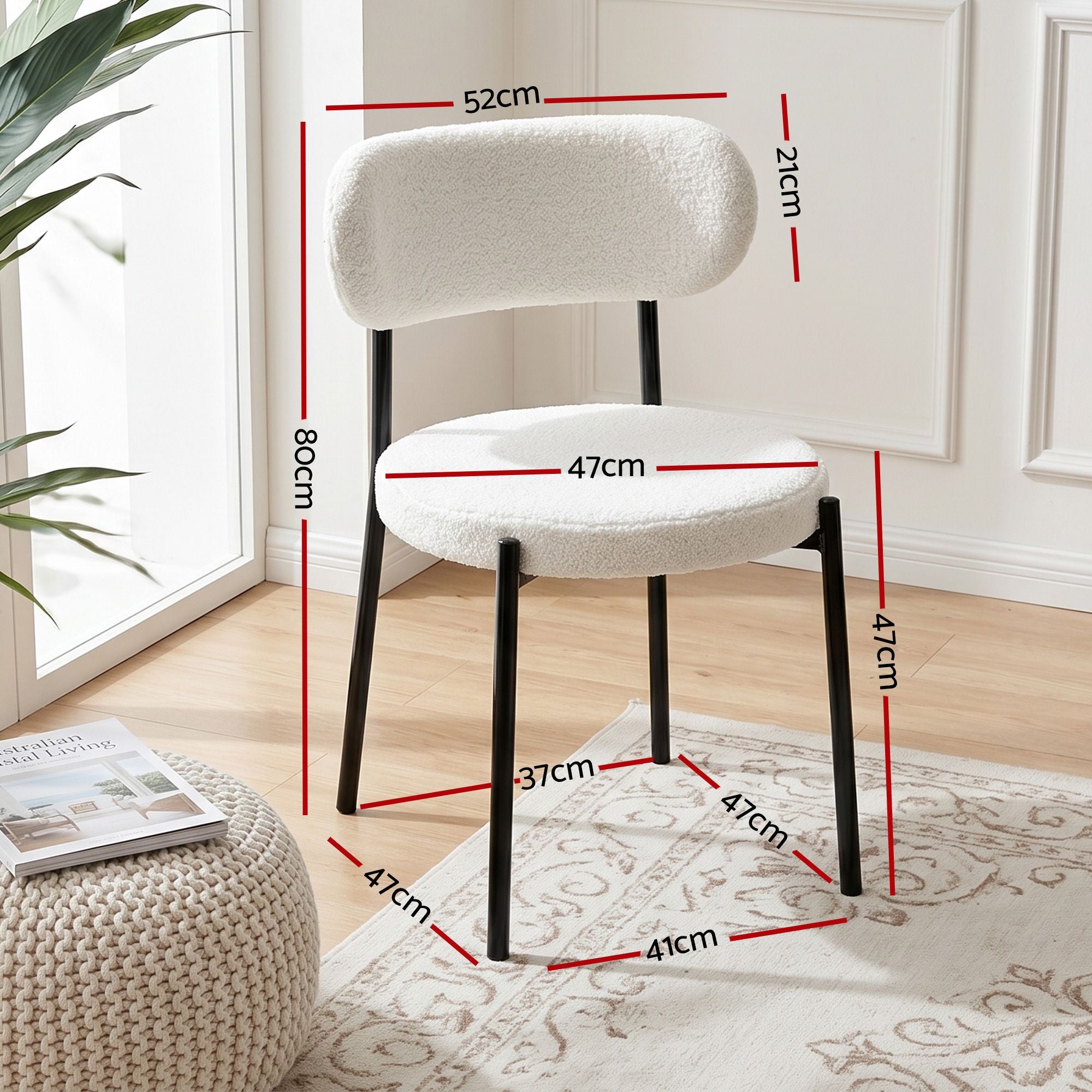 Sherpa 200cm Extendable Dining Table Set with 4x Dining Chairs - White Secondary image