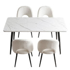 Artiss Dining Table and Chairs Set 5pcs Kitchen Furniture Marble White