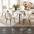 Artiss Dining Table and Chairs Set 5pcs Kitchen Furniture Marble White