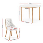 Artiss Dining Table and Chairs Set 5PCS Round 4 PU Leather Seater Dining Set White