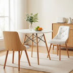 Artiss Dining Table and Chairs Set 3PCS 90cm 2 Seater Round Dining Set for Kitchen, Apartment, Dining Room White