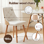 Artiss Dining Table and Chairs Set 3PCS 90cm 2 Seater Round Dining Set for Kitchen, Apartment, Dining Room White
