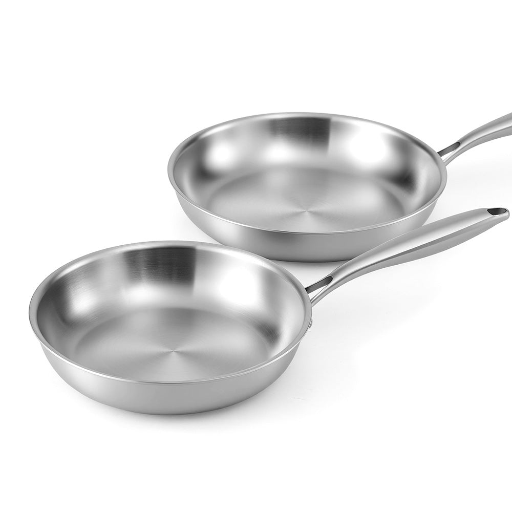 5-star Chef Frying Pan Stainless Steel Uncoated Twin Frypan Set 25/30cm Silver Hauptbild
