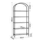 Artiss 5 Tiers Bookshelf Industrial Etagere Bookcase Display Shelf Black