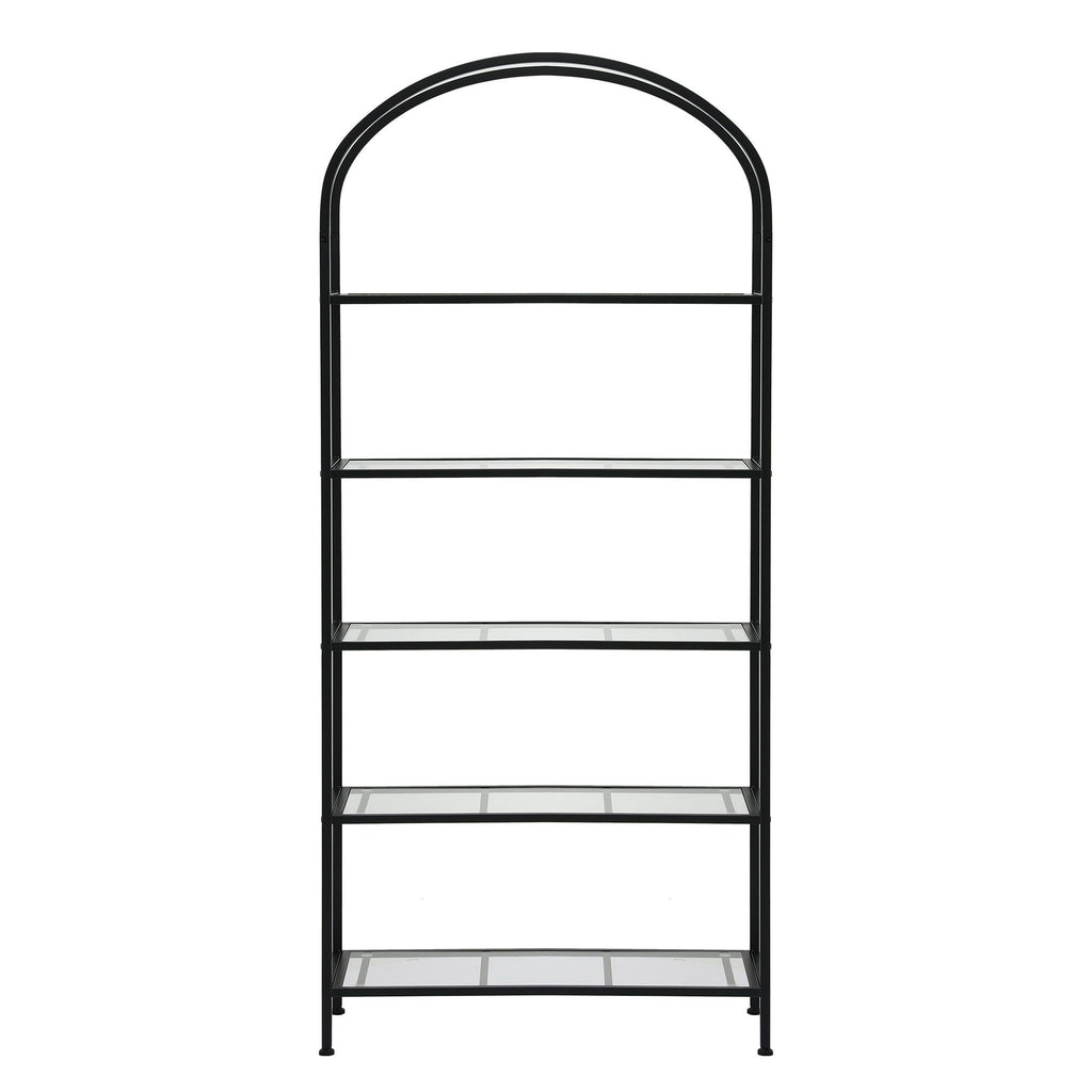 Artiss 5 Tiers Bookshelf Industrial Etagere Bookcase Display Shelf Black
