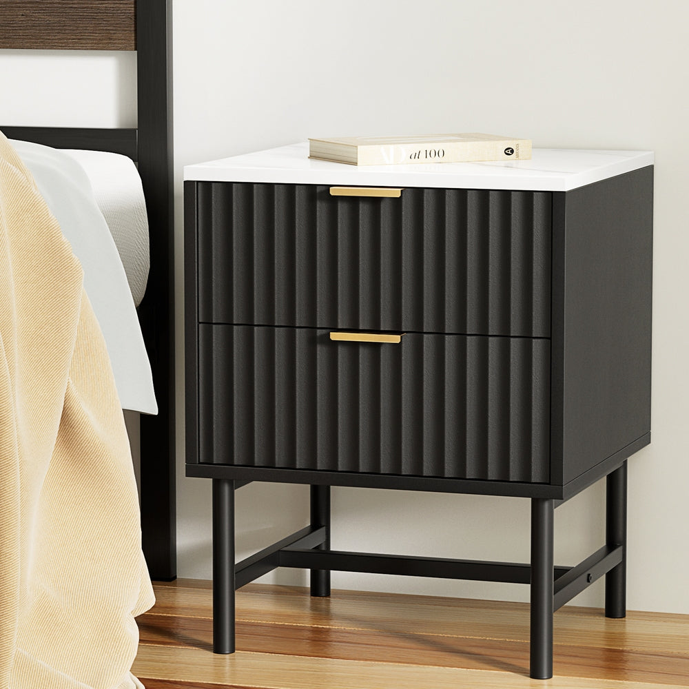 2-drawer Bedside Table - Black Main image