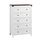 Artiss 5 Chest of Drawers Storage Tallboy White & Walnut