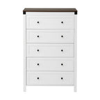 Artiss 5 Chest of Drawers Storage Tallboy White & Walnut