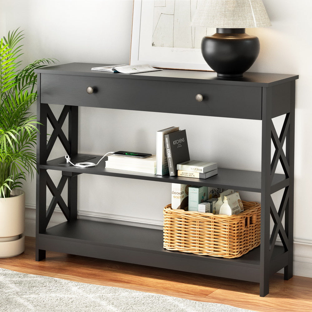 3-tier Console Table - USB Outlets Main image