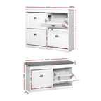 Artiss Shoe Cabinet Bench Set Flip Drawer Hallway Living Room White