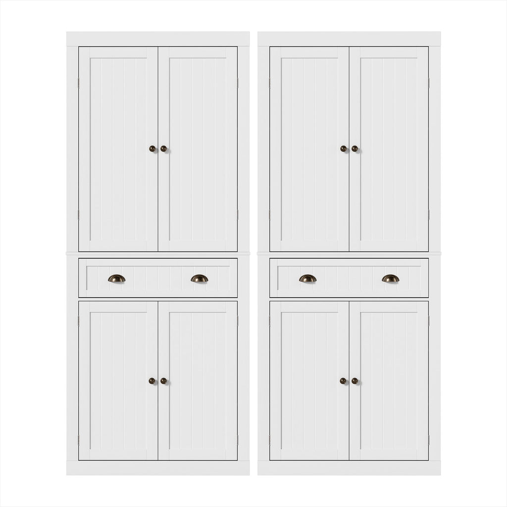 Artiss 2x Buffet Sideboard Cabinet 6-Tier Storage Pantry Cupboard Drawer White