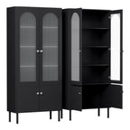 Artiss 2x Buffet Sideboard Cabinet Pantry 5-Tier Storage Cupboard Fluted Black
