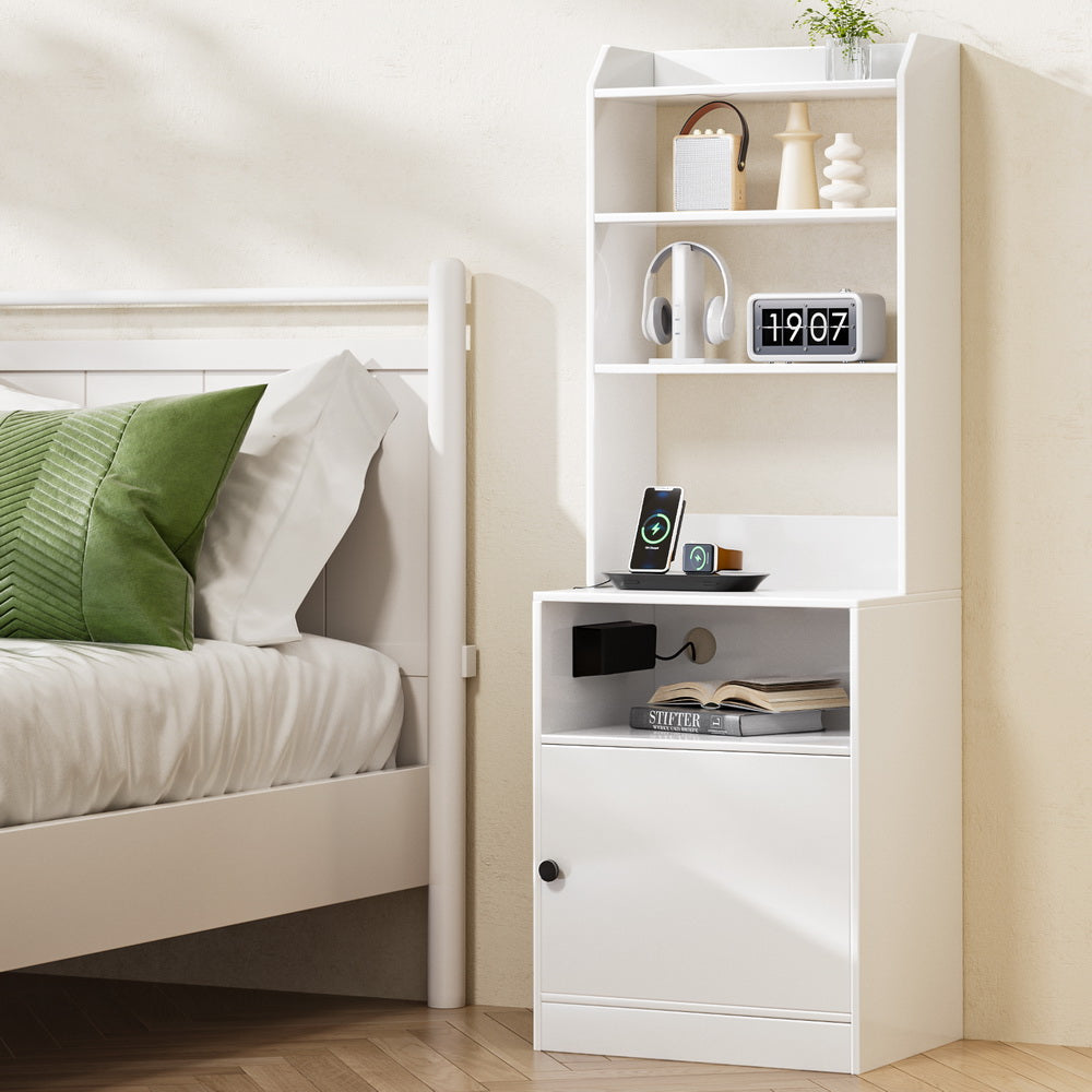 Bedside Table Nightstand Charging Station Main image