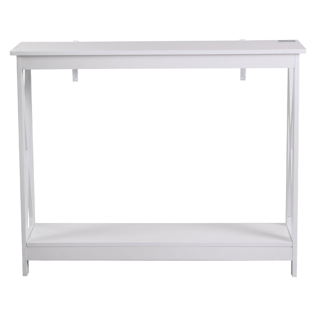 Artiss Console Table Entryway Hallway Display 2-Tier Narrow Sofa Table 100CM White