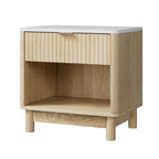 Artiss Bedside Table Nightstand 1 Drawer Shelves Pine