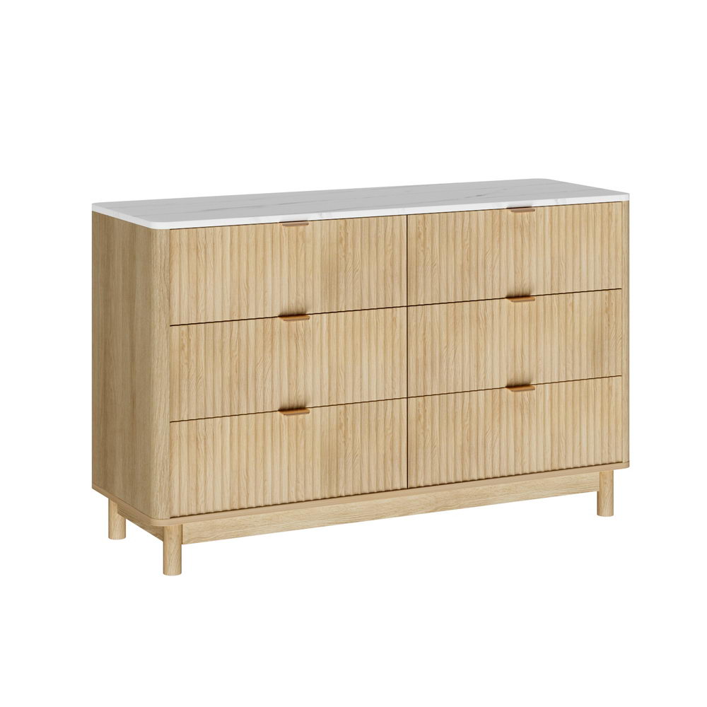 6 Chest of Drawers Dresser Table Pine Main image