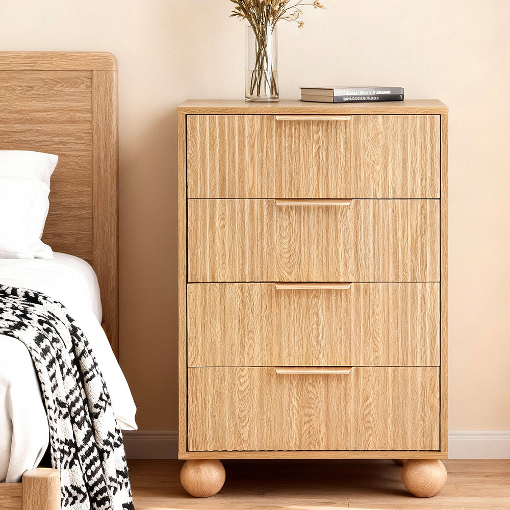 4 Chest of Drawers Dresser Tallboy Pine Main image