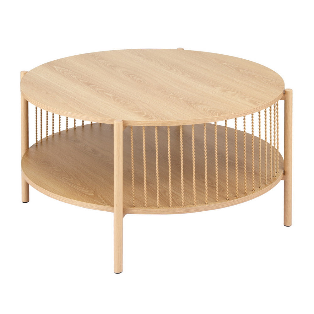 Coffee Table 2-Tier Round Wood Main image