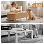 Artiss Lift Top Coffee Table Fluted Centre Table with Hidden Storage Oval 100cm