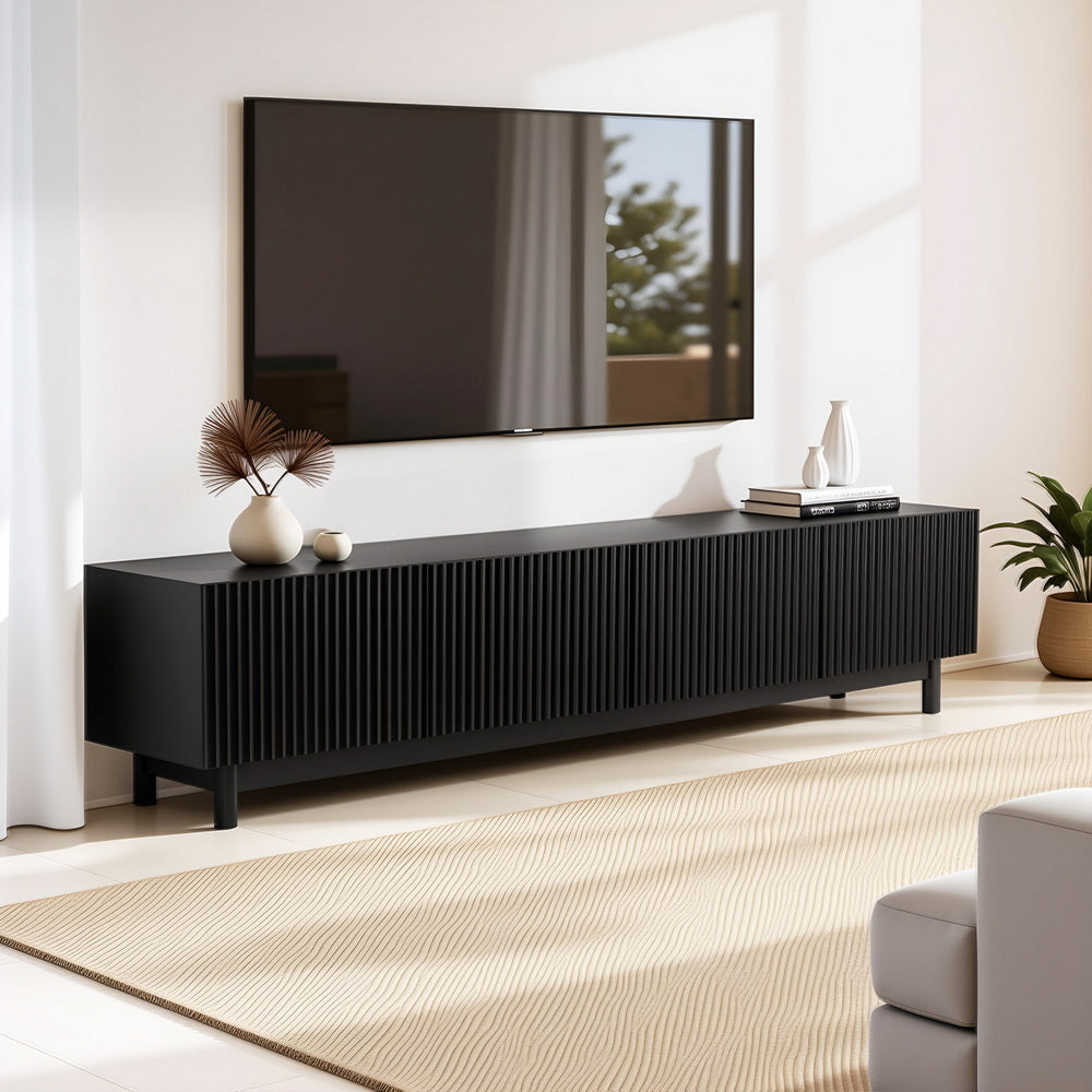 TV Unit Entertainment Unit Storage Cabinet 180cm Black Main image