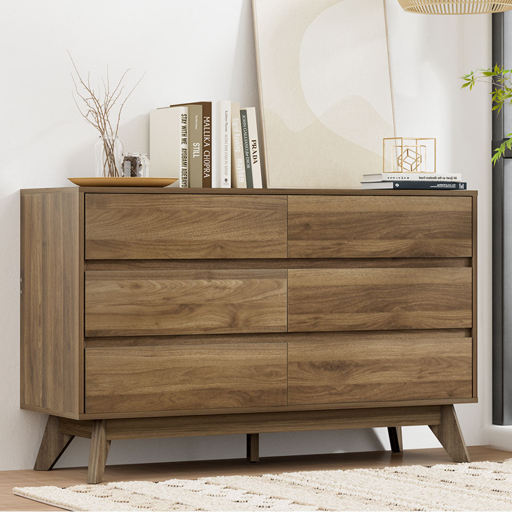 Xavi Walnut 6-draw Chest of Drawers Main image