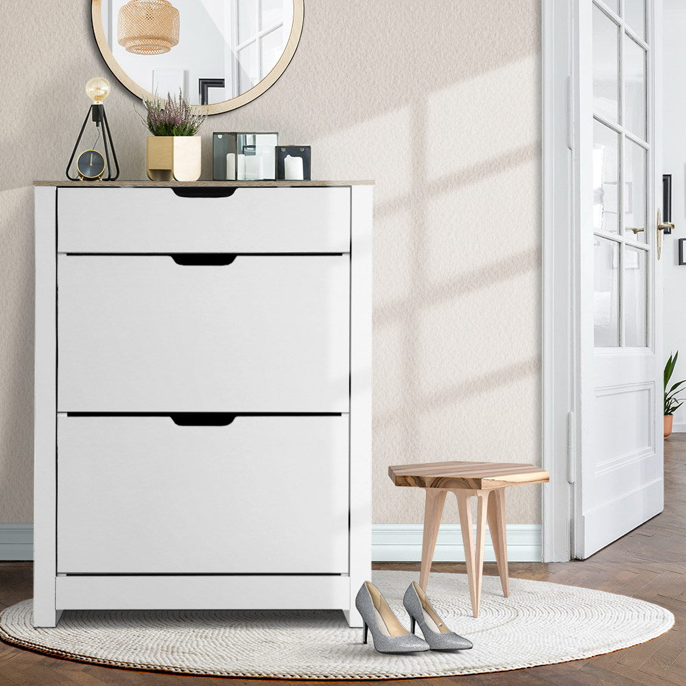 Ana 16-pair Shoe Rack Cabinet - White Main image
