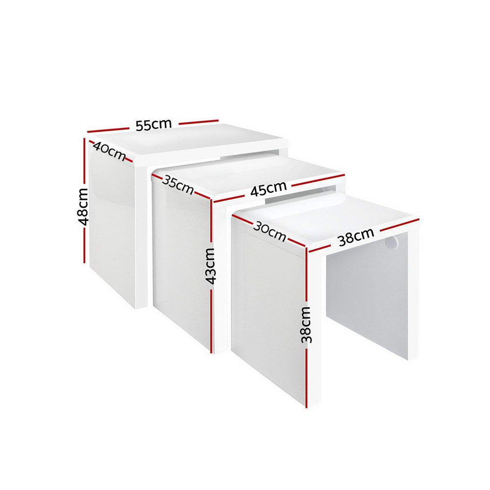 Nesting Coffee Tables (set of 3) - Glossy White Secondary image