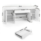 Artiss Buffet Sideboard Cabinet 180cm Cupboard Pantry Storage Drawer White DANA