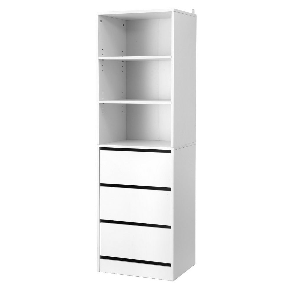3 Chest of Drawers Tallboy Cabinet White Main image