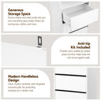 Artiss 2x Chest of 3 Drawers Tallboy Cabinet White