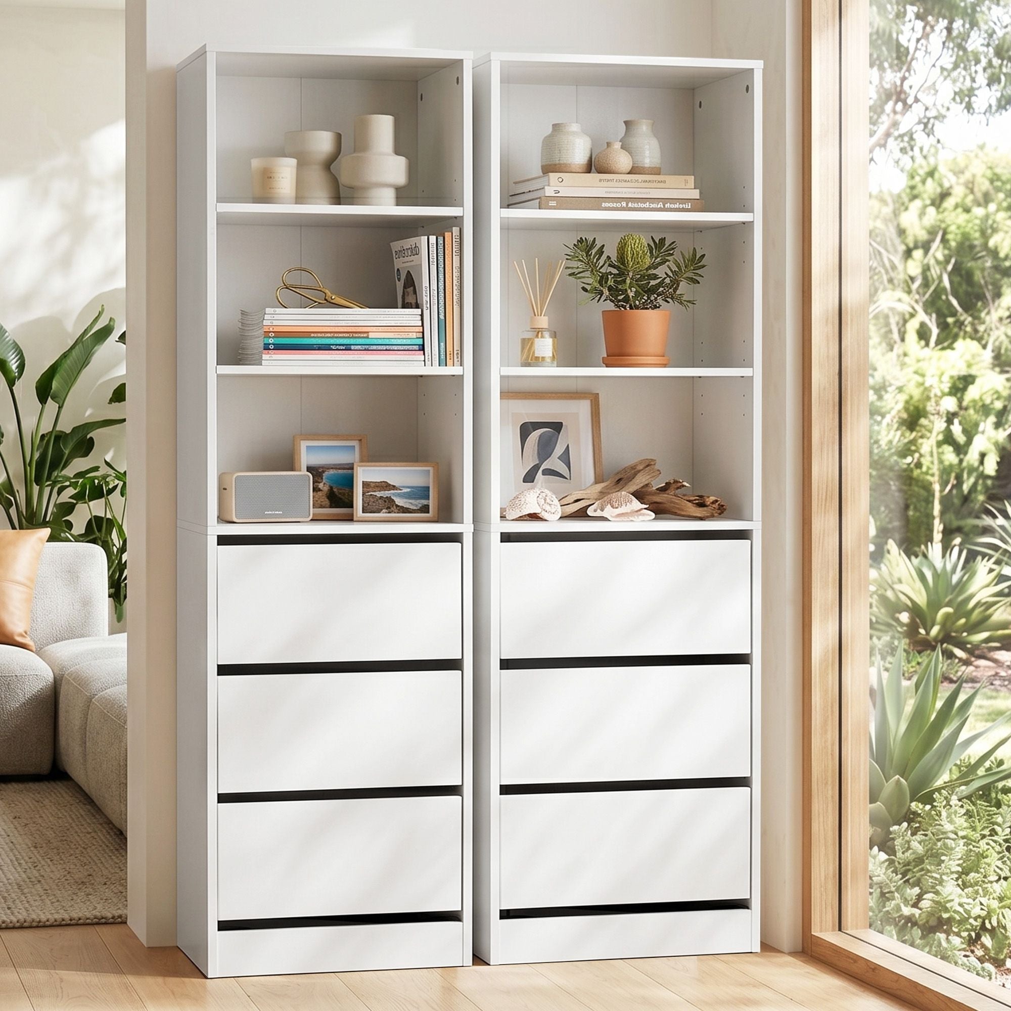 3-drawer Tallboy Cabinet Drawers (set of 2) - White Secondary image